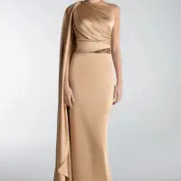 Draped Cape Sleeve  OP-7735 | Dubai 🇦🇪