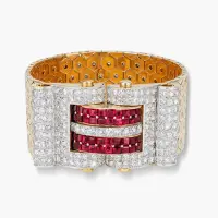 Retro Diamond and Ruby Ribbon Bracelet | Central 🇭🇰