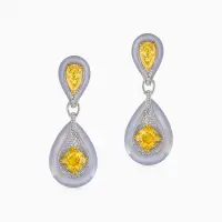 Fancy Vivid Yellow Diamond Earrings | Dubai 🇦🇪