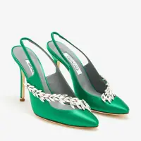 BALENCIAGA  x Manolo Blahnik satin slingback pumps | Dubai 🇦🇪