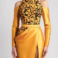 Mermaid Evening Dress with Beaded Bodice and Draped Hip | Dubai 🇦🇪