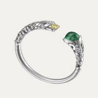 REZA Contour 18K White Gold Emerald and Yellow Diamond Mont Blanc Bracelet | NY 🇺🇸