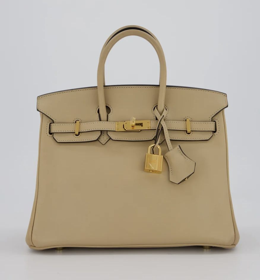 2017 HERMÈS BIRKIN 25 RETOURNE BAG IN TRENCH SWIFT LEATHER WITH GOLD HARDWARE | London 🇬🇧