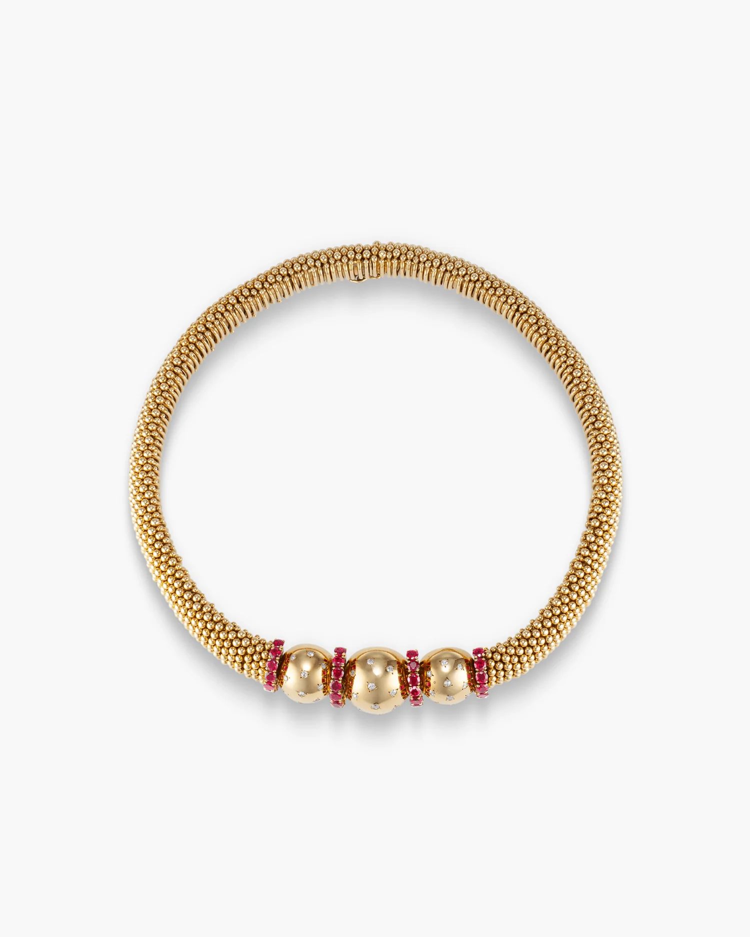 Retro Ruby and Diamond Couscous 14 Juillet Necklace by Van Cleef & Arpels | Central 🇭🇰