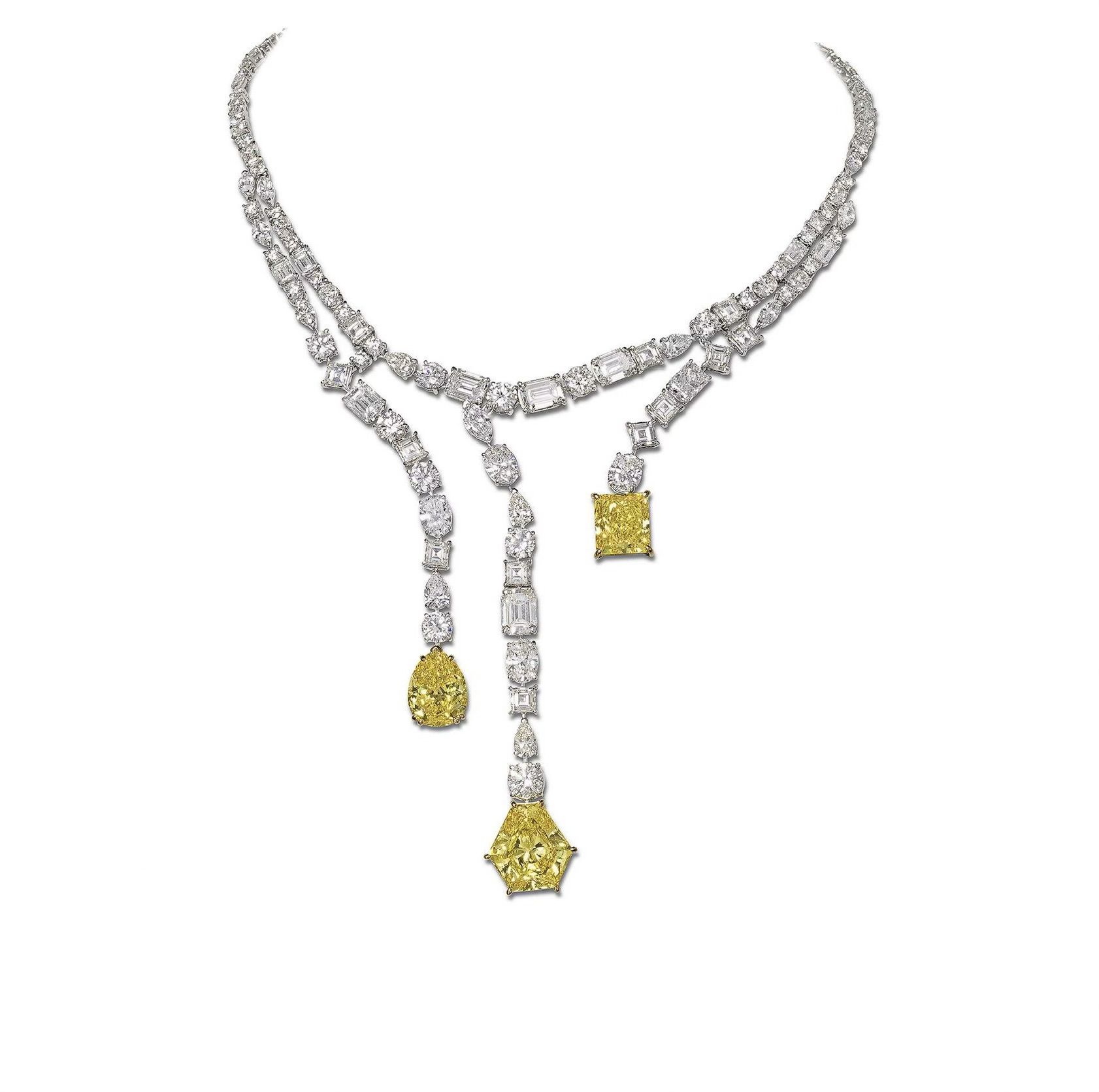 Yellow and White Diamond Necklace | Genève 🇨🇭