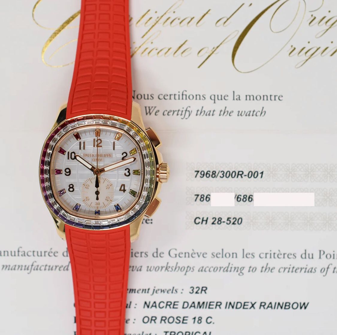 Patek Philippe Aquanaut Luce "Rainbow" Chronograph Joaillerie Rose Gold 7968/300R-001 | FL 🇺🇸