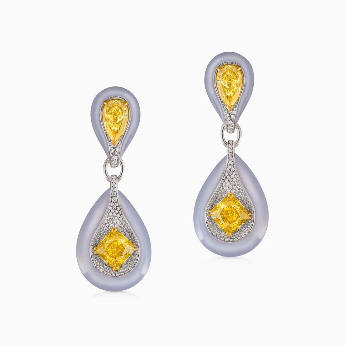 Fancy Vivid Yellow Diamond Earrings | Dubai 🇦🇪