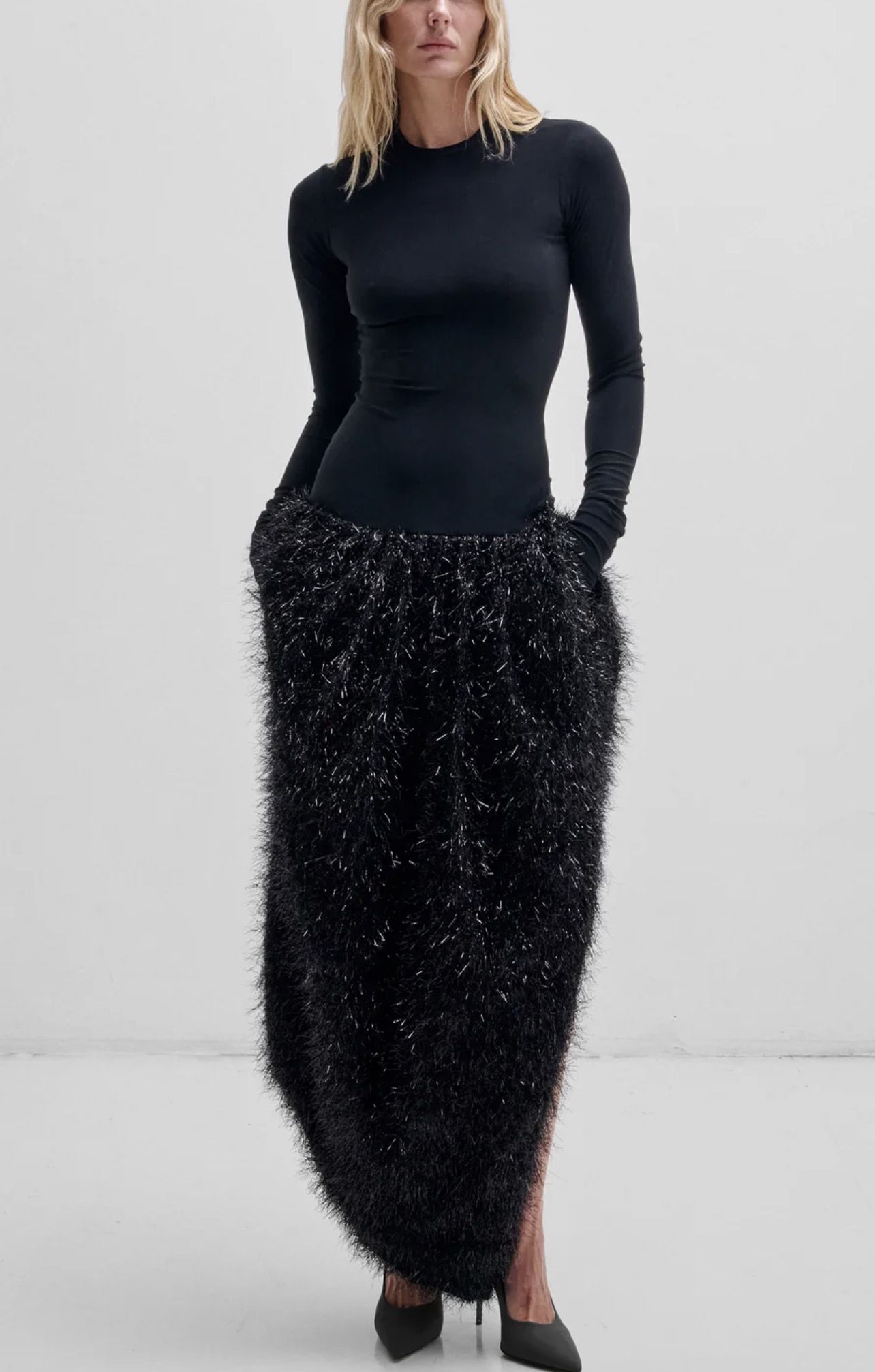 DARKPARK FLORA DRESS WITH LUREX TULIP SKIRT - BLACK | Paris 🇫🇷