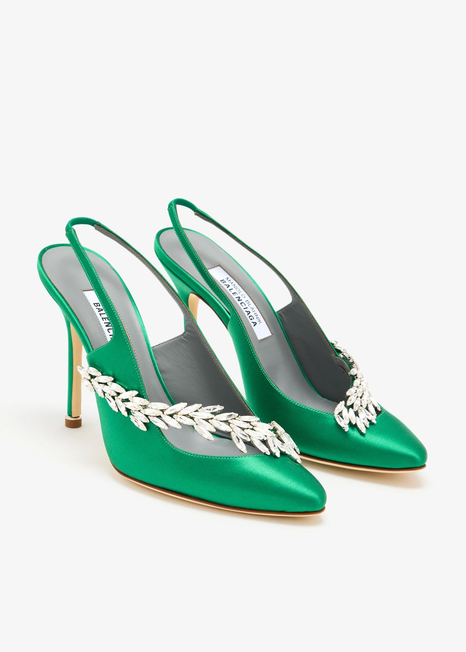 BALENCIAGA  x Manolo Blahnik satin slingback pumps | Dubai 🇦🇪