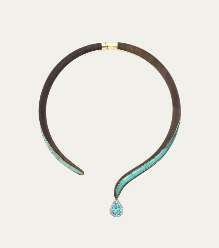 EMILY P. WHEELER 18K Yellow Gold Paraiba Collar Necklace | NY 🇺🇸