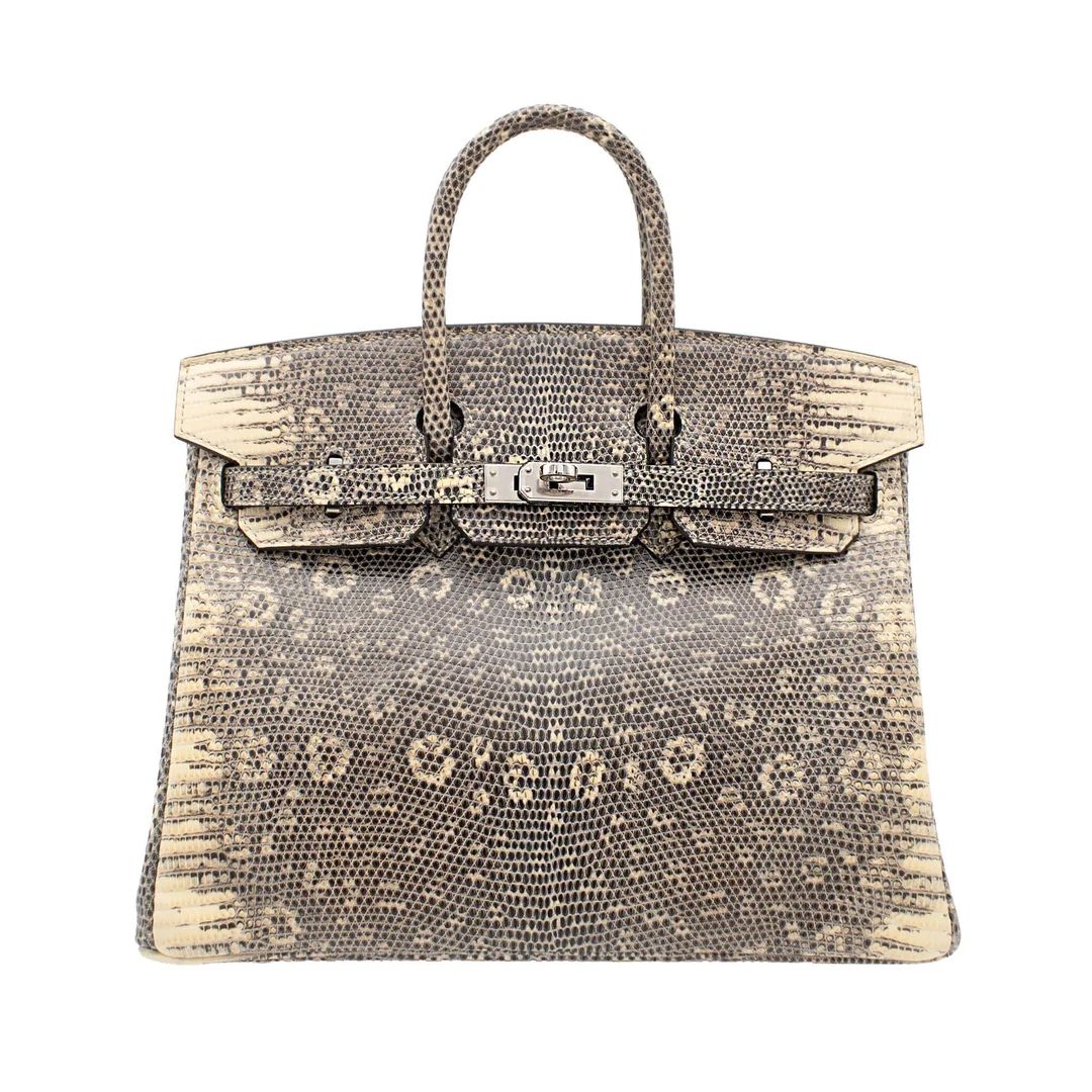 HERMÈS BIRKIN 25 OMBRE LIZARD PALLADIUM HARDWARE (PHW) STAMP D | Tokyo 🇯🇵